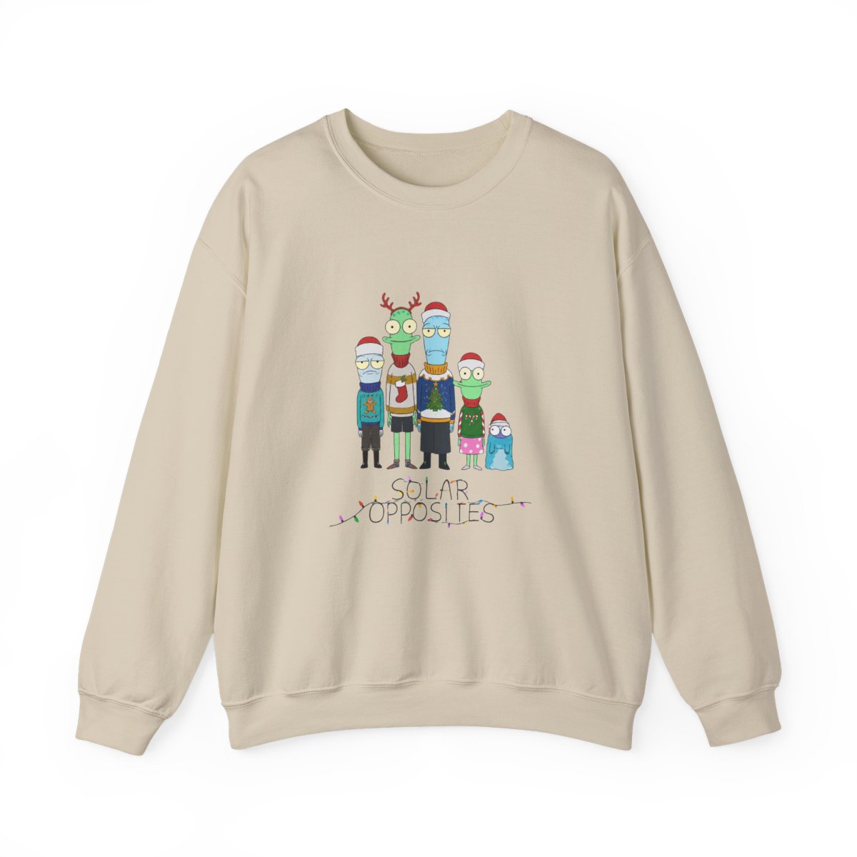 Solar Opposites Holiday Group Fleece Crewneck Sweatshirt - alternate angle 4, merchandise