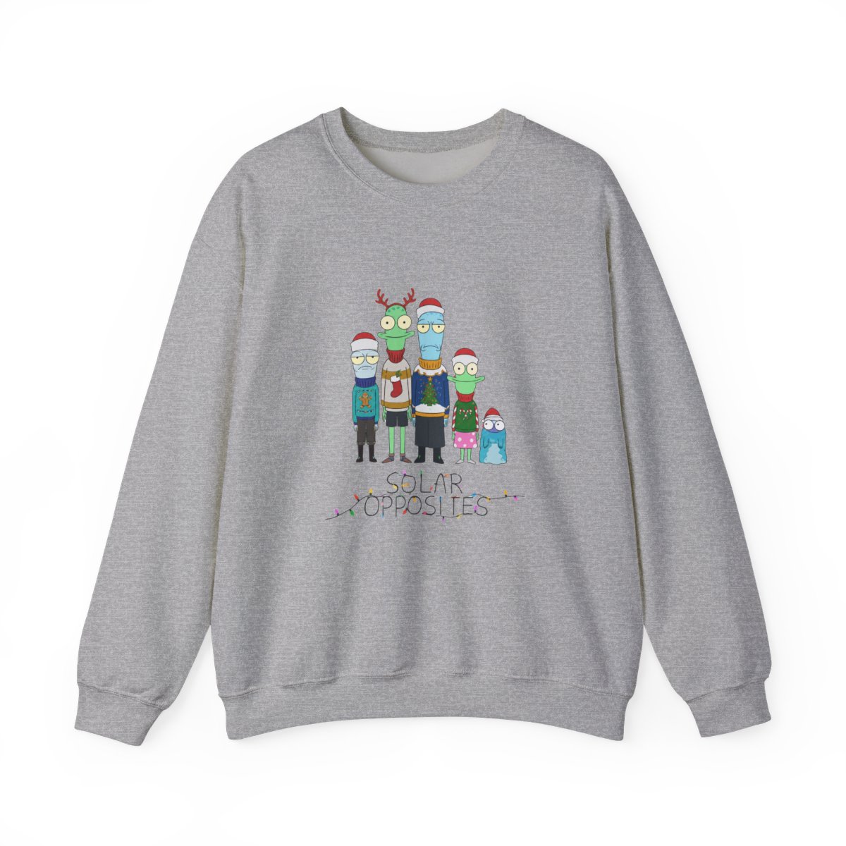 Solar Opposites Holiday Group Fleece Crewneck Sweatshirt - alternate angle 5, merchandise