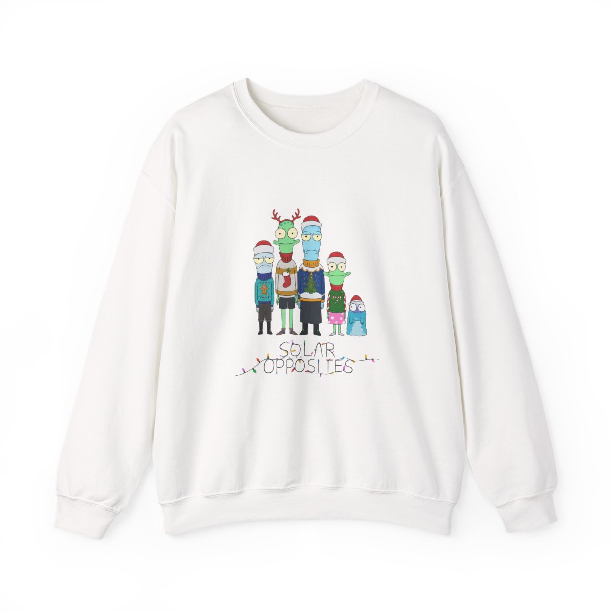 Solar Opposites Holiday Group Fleece Crewneck Sweatshirt - Solar Opposites official Sweatshirts merch