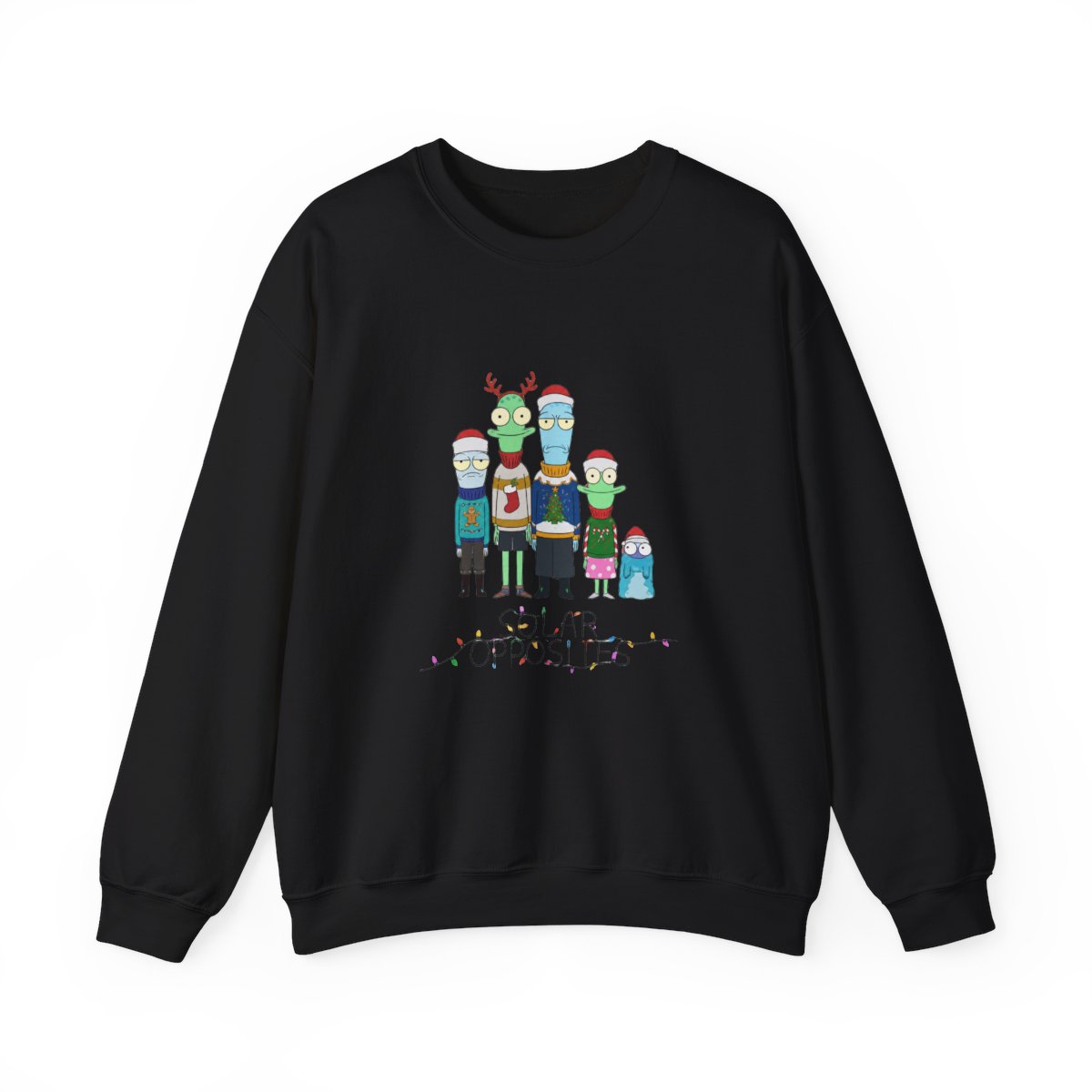 Solar Opposites Holiday Group Fleece Crewneck Sweatshirt - alternate angle 3, merchandise