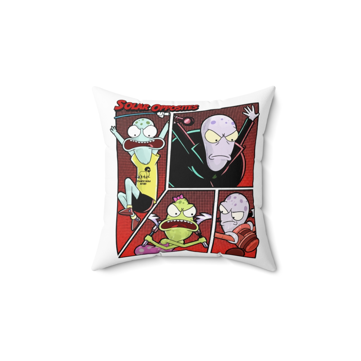 Solar Opposites Alien Family Iconic Throw Pillow
