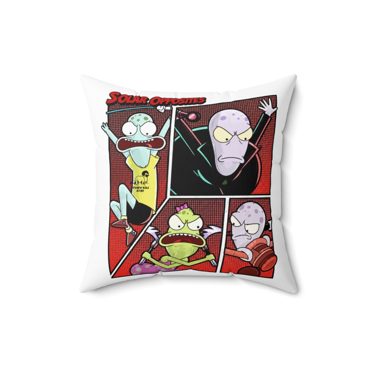Solar Opposites Alien Family Iconic Throw Pillow - alternate angle 4, merchandise