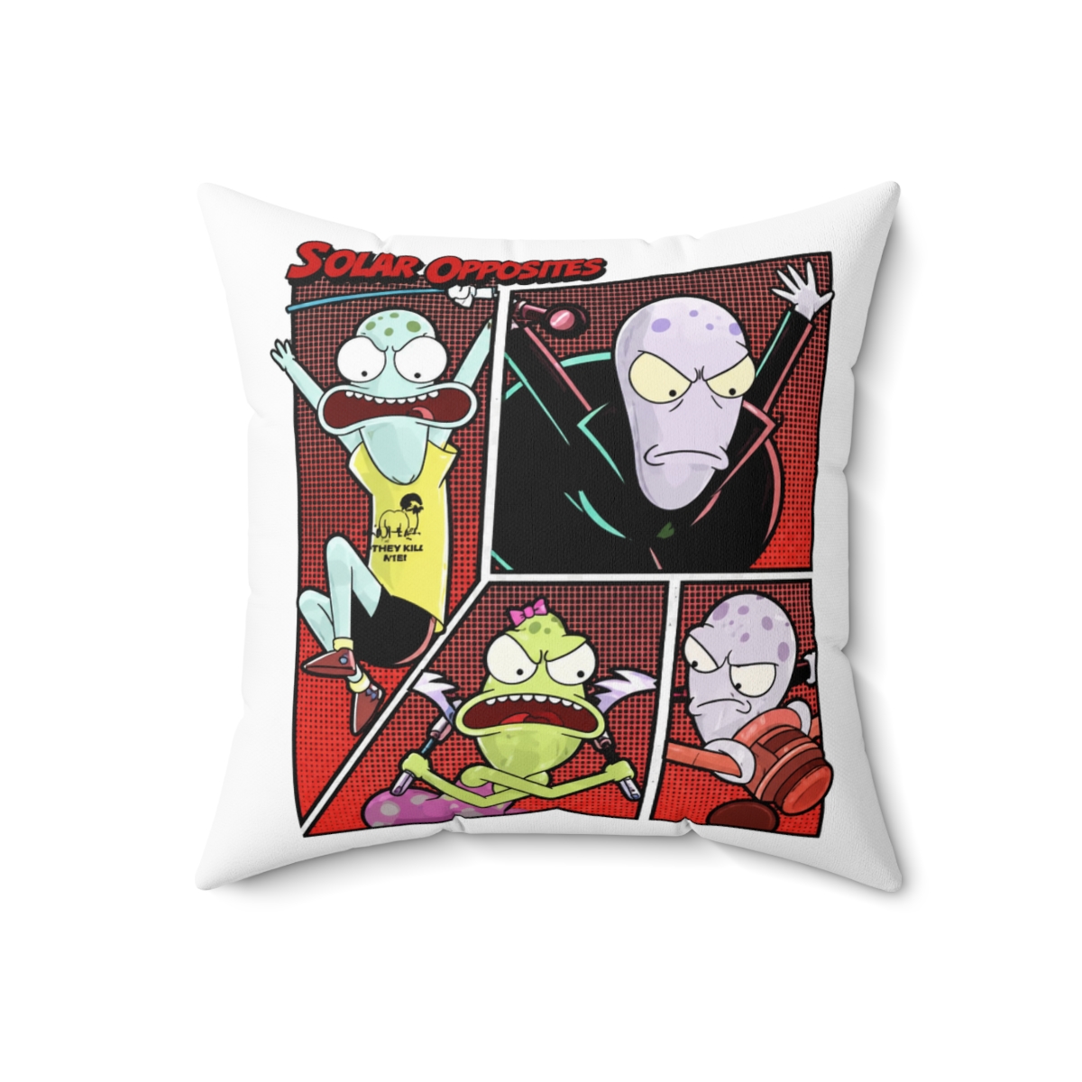 Solar Opposites Alien Family Iconic Throw Pillow - alternate angle 5, merchandise