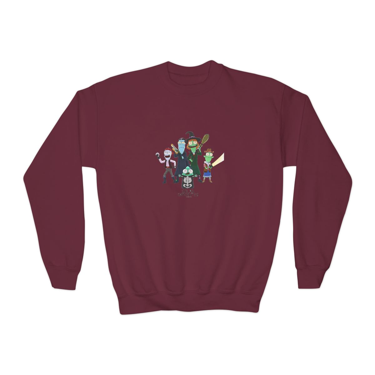 Solar Opposites Halloween Fleece Crewneck Kids Sweatshirt - alternate angle 4, merchandise