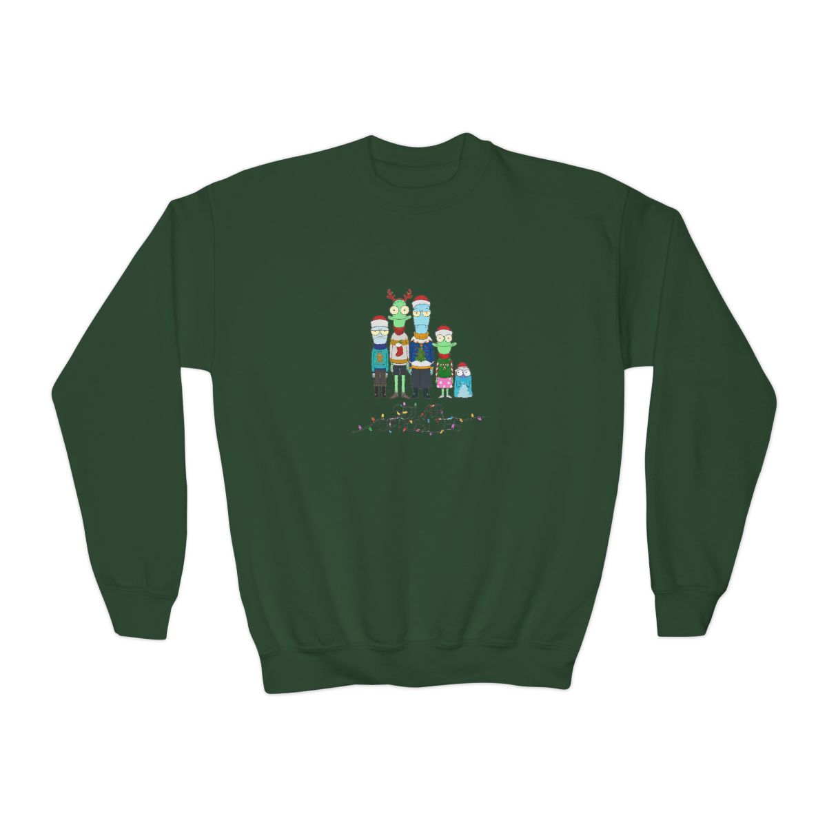 Solar Opposites Holiday Group Fleece Crewneck Kids Sweatshirt - alternate angle 5, merchandise